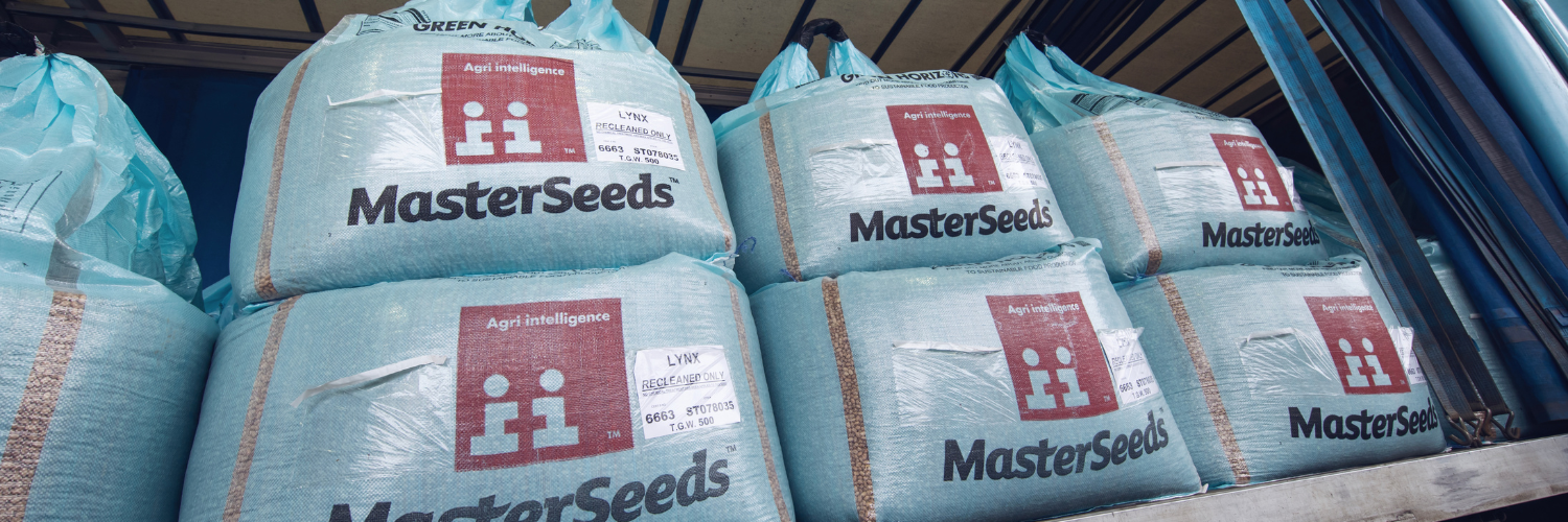 Agrii Seed bags on lorry close up