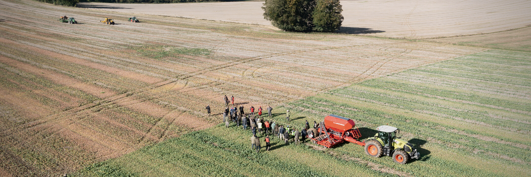 seed drill drone shot 